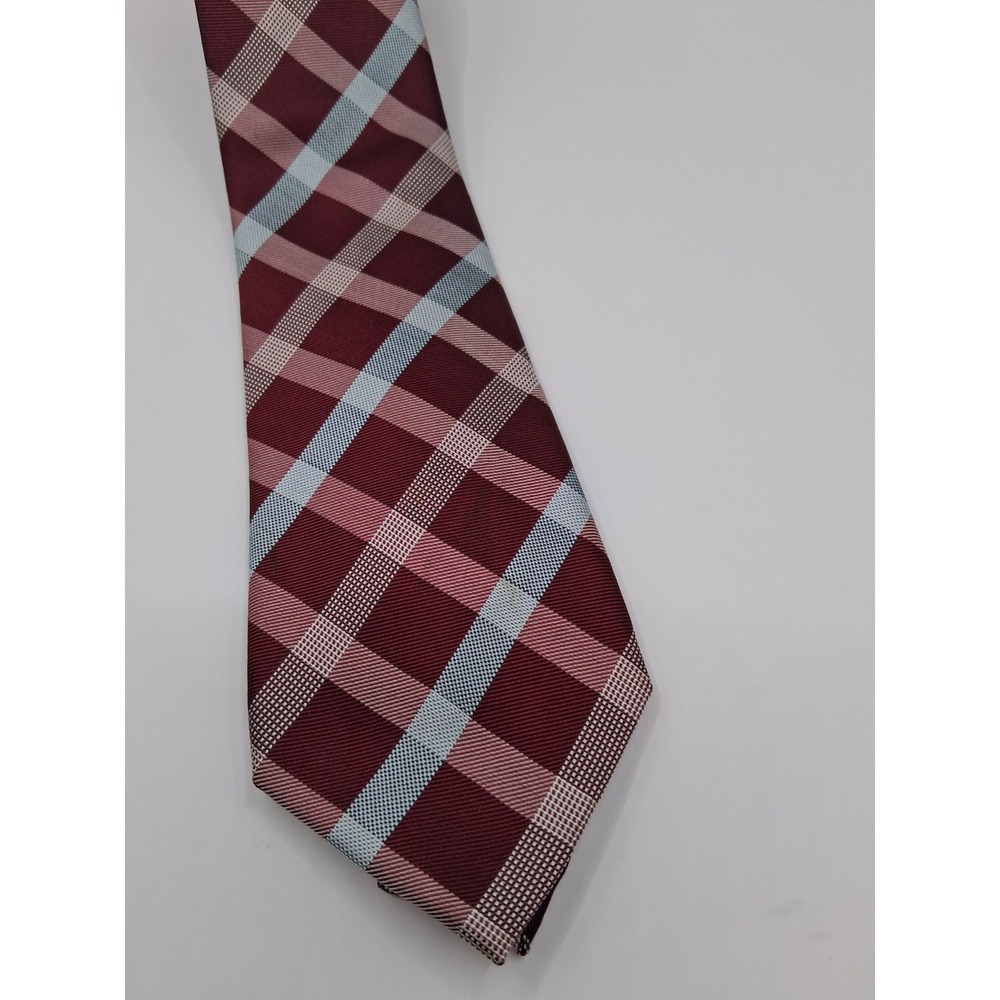MENS TIE MAROON AND LIGHT BLUE